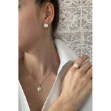 6,5 Mm Doğal İnci Küpe Kolye Yüzük Üçlü Set