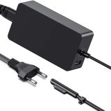 65 W Yüzey Şarj Kablosu, 15V 4A 65 W Microsoft Surface Pro Şarj Kablosu Yüzey Dizüstü Bilgisayar için 4/3/2/1, Yüzey Kitap1/2, Surface Pro X/Pro 8/Pro 7/Pro 6/Pro 5/Pro 4, Surface Go, USB Portlu