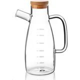 650 ml Bambu Kapaklı Cam Yağdanlık ROYALEKS-70086 - Çok Renkli