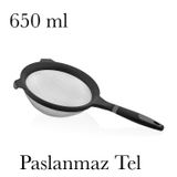 650 ml Paslanmaz Tel Süzgeç Kalın Saplı Bpa İçermez Qlux