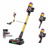 650W Şarjlı Dikey Süpürge 40kPa Güçlü Emiş – Şarjlı Süpürge, Fırçasız Motor, LED Yeşil Lazer Işık, Bükülebilir Mafsal, Görünmeyen Tozlar İçin Güçlü Temizlik