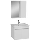 65519 Vitra Quadrum Demonte Set, 65 cm, Kapaklı, (Lavabo Dolabı, Yandan Dolaplı Ayna), Parlak Beyaz