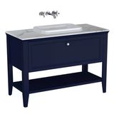 65783 Vitra Valarte Neo Tek Çekmeceli Tezgah Üstü Lavabo Dolabı, 120 cm, Çelik Mavisi (Mermer Tezgah ve Lavabo dahil)