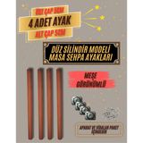 65CM Silindir 5x5 Meşe ve Naturel Ahşap Masa&sehpa Ayakları - Ahşap - Bej - AÇILI APARAT