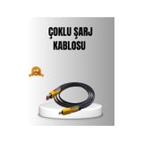 65w 4 Ü 1 Arada Örgülü Hızlı Şarj Kablosu Usb-c Usb-a Çoklu Şarj Dayanıklı
