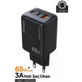 65W Gan Hızlı Şarj Adaptörü 2 Usb-C+1 Usb-A Pd Pps Çoklu Telefon Tablet Uyumlu Seyahat Şarj Cihazı
