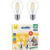 6,5W LED Filament Ampul E27 | 60W Eşdeğer | 2700K Sarı Işık | 810 Lümen | 2’li Paket | Enerj - Altın