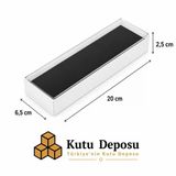 6,5x20x2,5 cm Asetat Kapaklı Tespih ve Takı Kutusu-Beyaz (DEMONTE) (50 ADET)