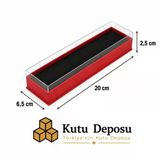 6,5x20x2,5 cm Asetat Kapaklı Tespih ve Takı Kutusu-Kırmızı (DEMONTE) (50 ADET)