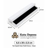 6,5x20x2,5 cm Tam Kapaklı Kolye ve Tesbih Kutusu - Beyaz (DEMONTE) (50 ADET)