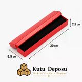 6,5x20x2,5 cm Tam Kapaklı Kolye ve Tesbih Kutusu - Kırmızı (DEMONTE) (50 ADET)