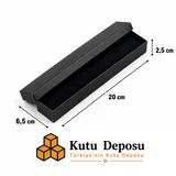 6,5x20x2,5 cm Tam Kapaklı Kolye ve Tesbih Kutusu - Siyah (DEMONTE) (50 ADET)