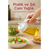 660 ml Şeffaf Cam Yağdanlık – Zeytinyağı, Sirke, Nar Ekşisi Için Ideal Beyaz