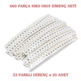 660 Parça Direnç Seti - 0.125W 0805 SMD - 33 Farklı Direnç Seti 20 Adet