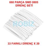 660 Parça Smd 0805 Direnç Seti 0.125 Watt 1ohm 1Megaohm Resistör