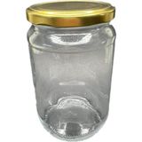 660ML Şeffaf Cam Konserve Kavanozu Gold Kapaklı , 12 Adet, Cam Kavanoz, Konserve Kavanozu, Reçel Kavanozu, Bal Kavanozu, Saklama Kavanozu