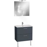 66102 Mia Banyo Dolabı Seti Çekmeceli, Ayaklı, 70 Cm, Antrasit