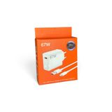 67W Hızlı Şarj Adaptörü ve USB-A Type-C Kablo Seti | Kompakt Tasarım, Type-C Kablo Dahil, Telefon ve Tablet Uyumlu, Ev, Ofis ve Seyahat, Güvenli Şarj