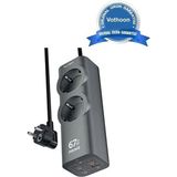 67W Hızlı Şarjlı Akıllı Çoklu Priz – 2000W Güç, 2 Usb-C + 2 Usb-A Çıkışlı, Telefon & Laptop Uyumlu - Belirtilmemiş