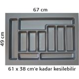 67X49 cm Çekmece Içi Düzenleyici 67 cm Kaşıklık 67 cm Kepçelik (60X40 cm E Kadar Kesilebilir)