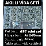 691 Parça Akıllı Vida Seti Pul Ph 2 Yıldız Uç