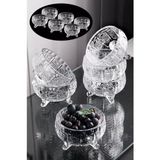 6'lı Ayaklı Kristal Cam Lüks Çerezlik/lokumluk/reçellik (8X8X5 Cm) - standart