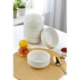 6'lı 12 cm Porselen Kase Seti - Çorba, Meze, Sufle, Salata, Tatlı, Kahvaltılık Sunum Kasesi - 9 - 15 Ay - 00-Beyaz