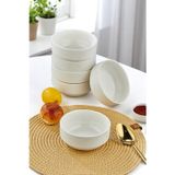 6'lı 12 cm Porselen Kase Seti - Çorba, Meze, Sufle, Salata, Tatlı, Kahvaltılık Sunum Kasesi