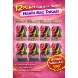 6’Lı 12 Paket Karışık Renkli Havlu Saç Tokası Yumuşak Elastik Dayanıklı Lastik Toka Seti