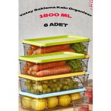6'lı 1800 ml Buzdolabı Organizer -Saklama Kabı