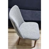 6lı A++ Kalite Jakarli Ağaç Desen Esnek Lastikli Oval Sandalye Kılıfı 6 Adet - 40 x 45 x 65 cm - Gri