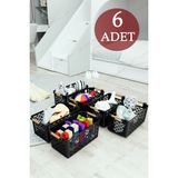 6'lı Ahşap Saplı Siyah Plastik Mutfak ve Banyo Organizer Seti - Seçenek 1