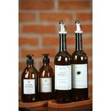 6'lı Ahşap Standlı 2'li Amber 750ML Yağdanlık 2'li 500ML Amber Sabunluk Mutfak Yağlık Sabunluk Set