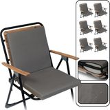 6'li Arkalıklı Sandalye Minderi Su Yağ Itici Sırtlıklı Fermuarlı Bağcıklı Yıkanabilir Balkon Bahçe 40X40 Antrasit - 0-Gri - 1 x 100 cm
