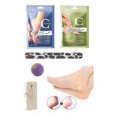 6lı Ayak Bacak Bakım Maske Töprü Peeling Nem Topu Silikon Çatlak Topuk Gömleği