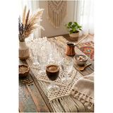 6'lı Ayaklı Kahve Yanı Su Bardağı Seti Vintage Kristal Kesim Bohem Şık Sunum Kadeh Takımı