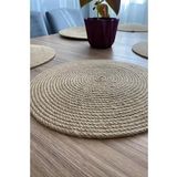 6'Lı Bambu Amerikan Servis Hasır 1. Kalite Örgü Yanmaz Tabak Tava Tencere Altlığı 34 x 34 cm