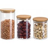 6'li Bambu Kapaklı Cam Baharatlık Seti 200ML, Borosilikat Bambu Kapaklı Cam Baharat Takımı - Çok Renkli