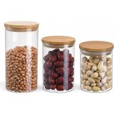 6'li Bambu Kapaklı Cam Baharatlık Seti Vakum Kapak, 6 Adet Bambu Kapaklı Cam Kavanoz & Baharat Takımı & Baharatlık 200ML-250ML-325 ml (Vakum Kapak) (2 - 001 - Beyaz - 0,5 ml