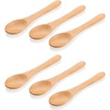 6'lı Bambu Ölçü ve Baharat Kaşığı Seti, Çok Renkli, 13 cm
