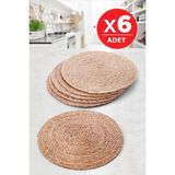 6lı Bambu Rattan El Yapımı Amerikan Servis Hasır Supla Masa Sofra Düzenleyici Tabak Altlığı - 30 x 30