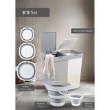 6'lı Banyo Seti Çamaşır Sepeti Katlanır Badya Katlanır Kova Katlanır Maşrapa BPA Free