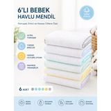 6'Lı Bebek Ağız Mendili Ve Ter Havlusu Paket Düz Mavi 1071