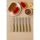 6’lı Bej Sürme Bıçağı Seti - Reçel, Bal, Kahvaltılık Sürmelik Bıçak Takımı 11 cm