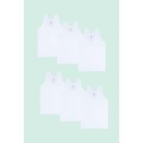 6'lı Beyaz Penye Erkek Çocuk Askılı Atlet Beyaz 2-4 Yaş