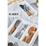 6'lı Beyaz Set Modüler Kaşıklık ve Kepçelik Çekmece Içi Düzenleyici Mutfak Organizer