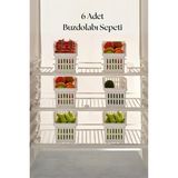 6’lı Buzdolabı Organizeri Düzenleyici Çok Amaçlı Dolap Düzenleyici Beyaz 12X30X14 CM-DNY000 - Çok Renkli