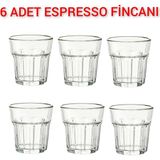 6'lı Cam Espresso Bardak Seti, Yükseklik 7 Cm, 100 Ml, Şeffaf, Evcit Kullanım - Seçenek 1