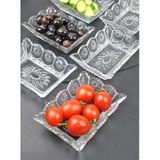 6'lı Cam Kase Çerezlik Kahvaltılık Set Dikdörtgen SUNUMLUK-13X10X4 cm Sunlight