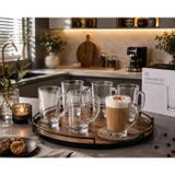 6'lı Cam Kupa Seti, Şeffaf, ~350 ml, 11 cm | Sıcak & Soğuk Kullanım, Bulaşık Makinesine Uygun, Kahve, Çay, Latte, Taban Çapı 6 cm, Türkiye Menşei